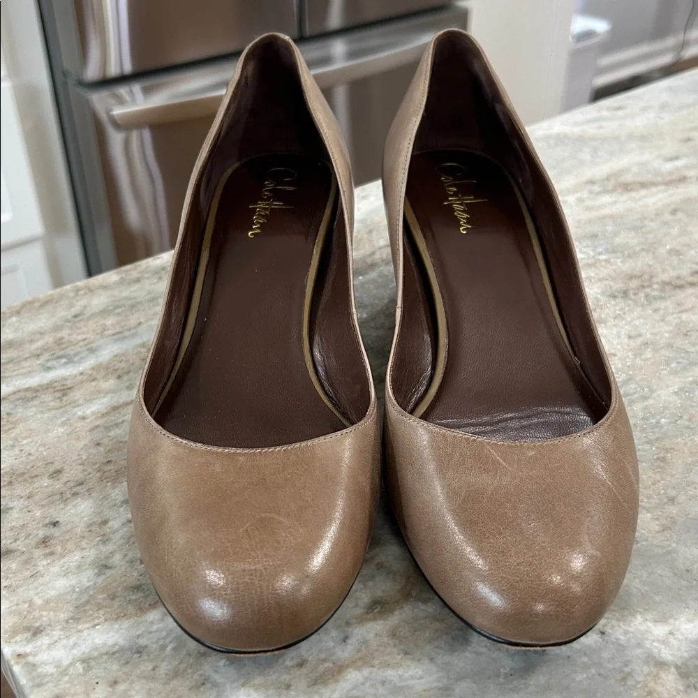 Cole Haan Nike Air nude tan wedge shoes size 10B - Picture 2 of 12